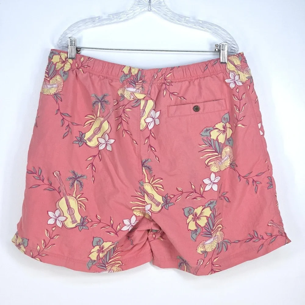 VTG 90s Tommy Bahama Swim Shorts Trunks Large Paradise Nation Lined Aloha Floral